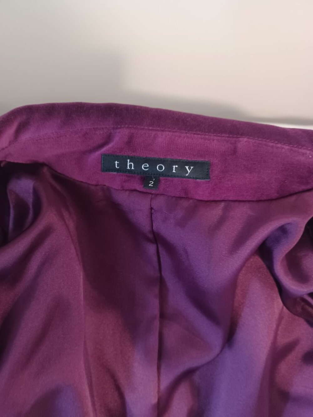 THEORY Velvet Fitted Blazer Size 2 NWOT - Picture 5 of 6